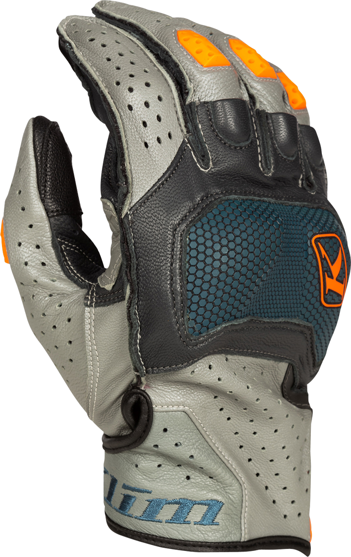 KLIM Guantes de Moto  Badlands Aero Pro Short Petróleo-Naranja