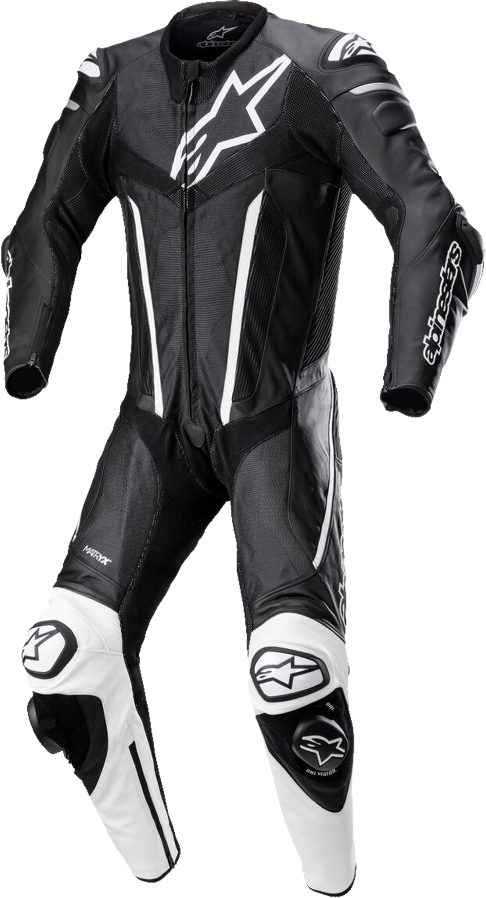 Alpinestars Mono de Cuero  Fusion Negro-Blanco