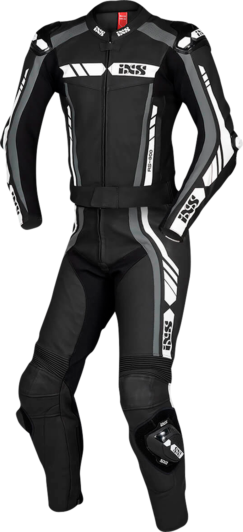 iXS Traje de cuero  RS-800 Negro-Gris-Blanco 2-Piezas