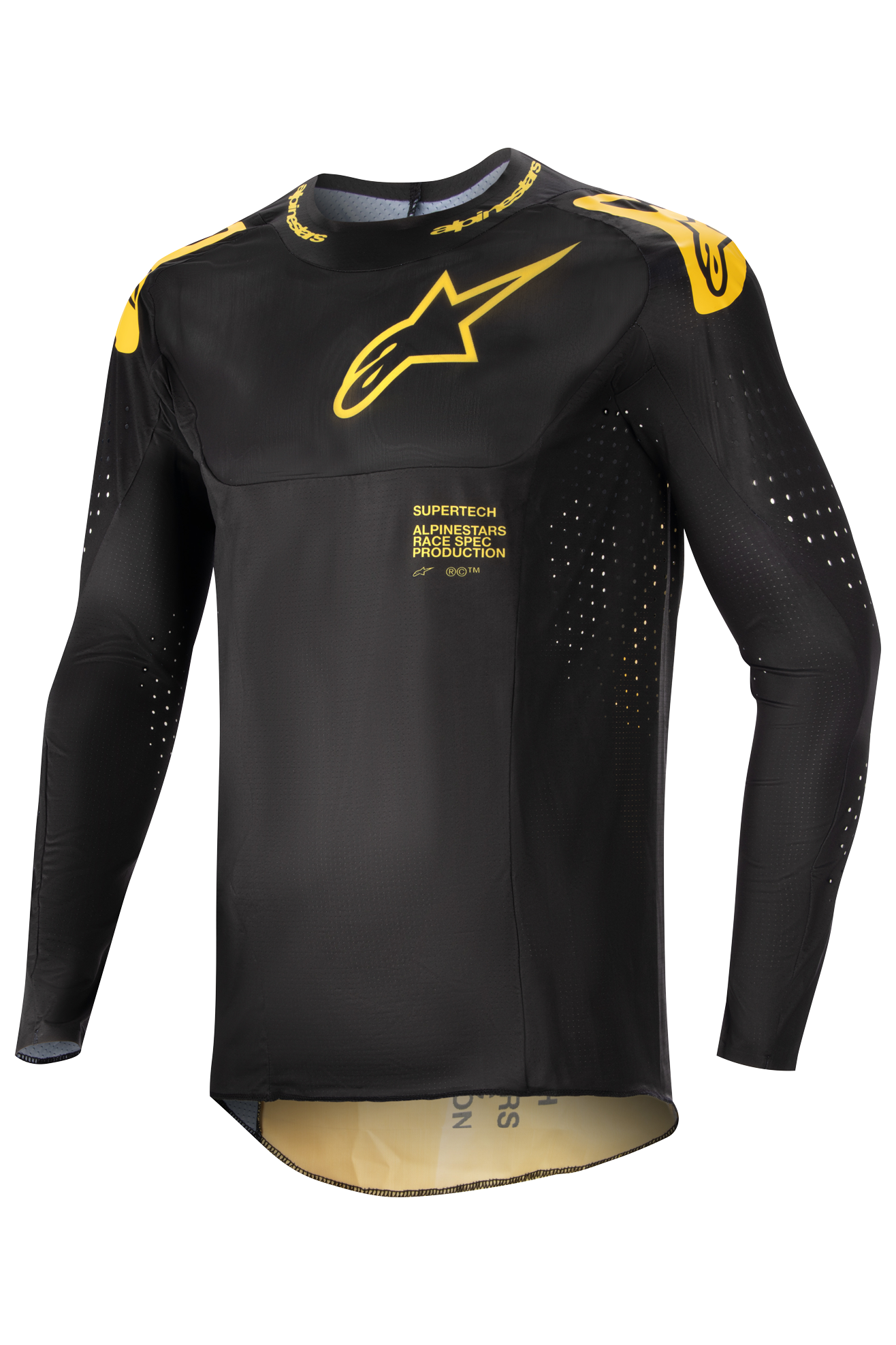 Alpinestars Camiseta de Cross  Supertech Ward Negro-Amarillo