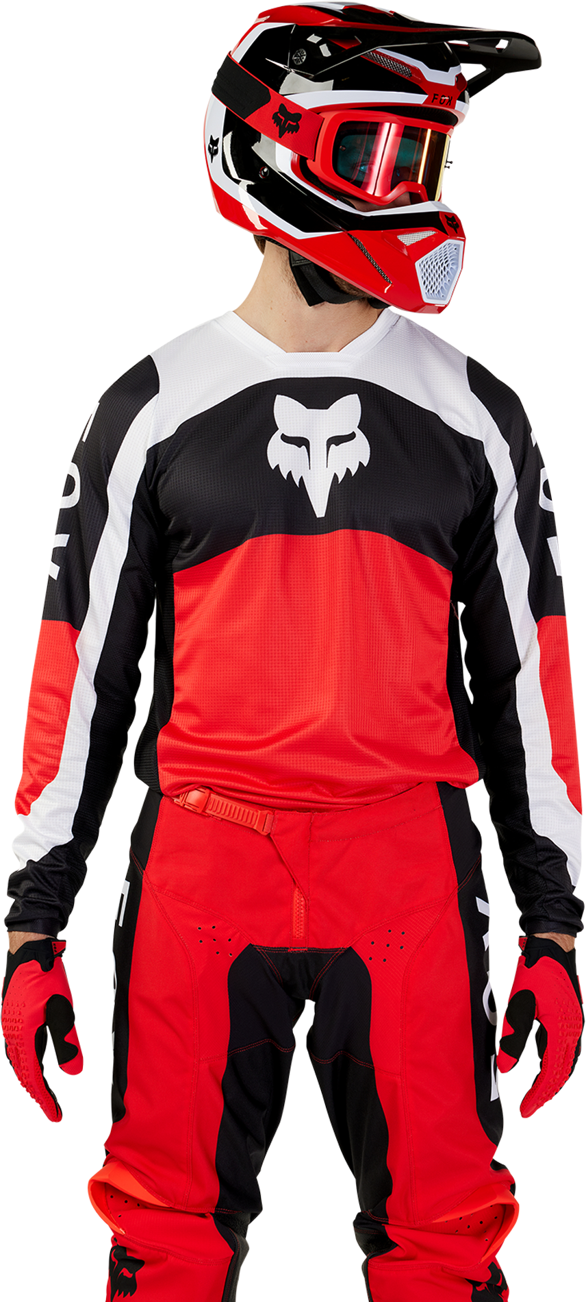 FOX Camiseta de Cross  180 Nitro Rojo Fluo