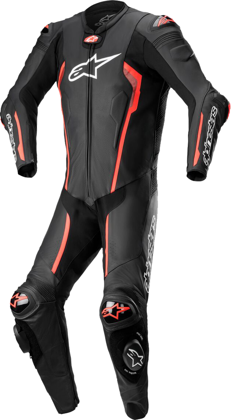 Alpinestars Mono de Cuero  Missile V2 Negro-Rojo