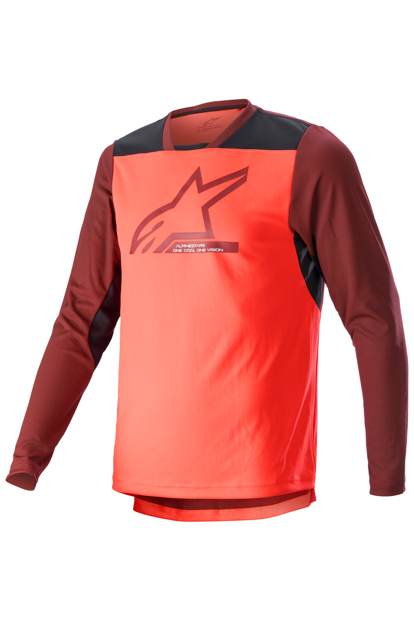 Alpinestars Camiseta de Bici de Montaña  Drop 6 V2 LS Coral-Fluo-Negro