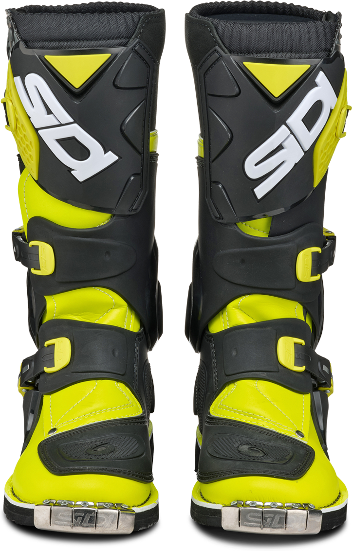 Sidi Botas de Cross  Flame Niño Negro-Amarillo Fluo