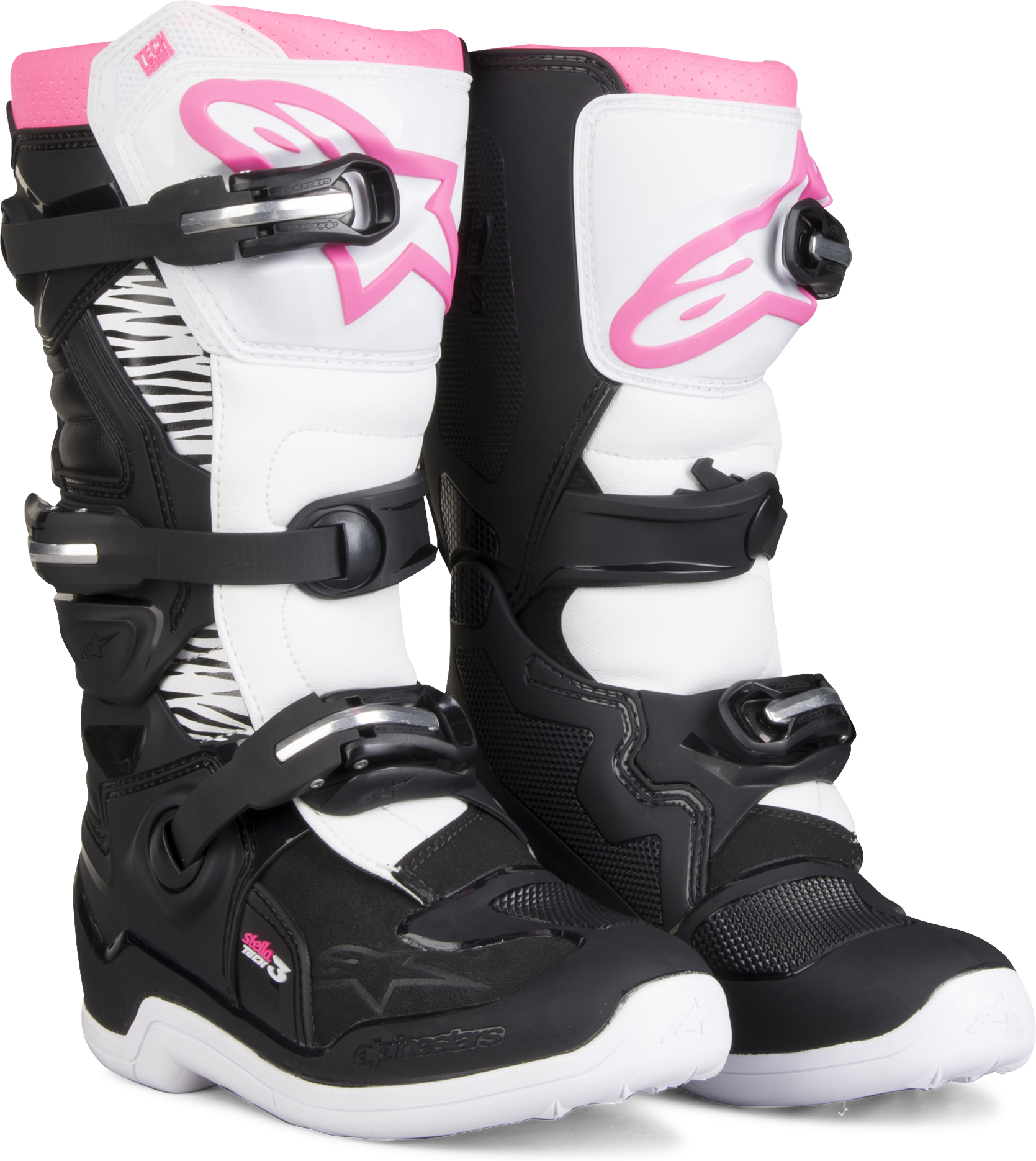 Alpinestars Botas de Cross  Tech 3 Mujer Negro-Blanco-Rosa