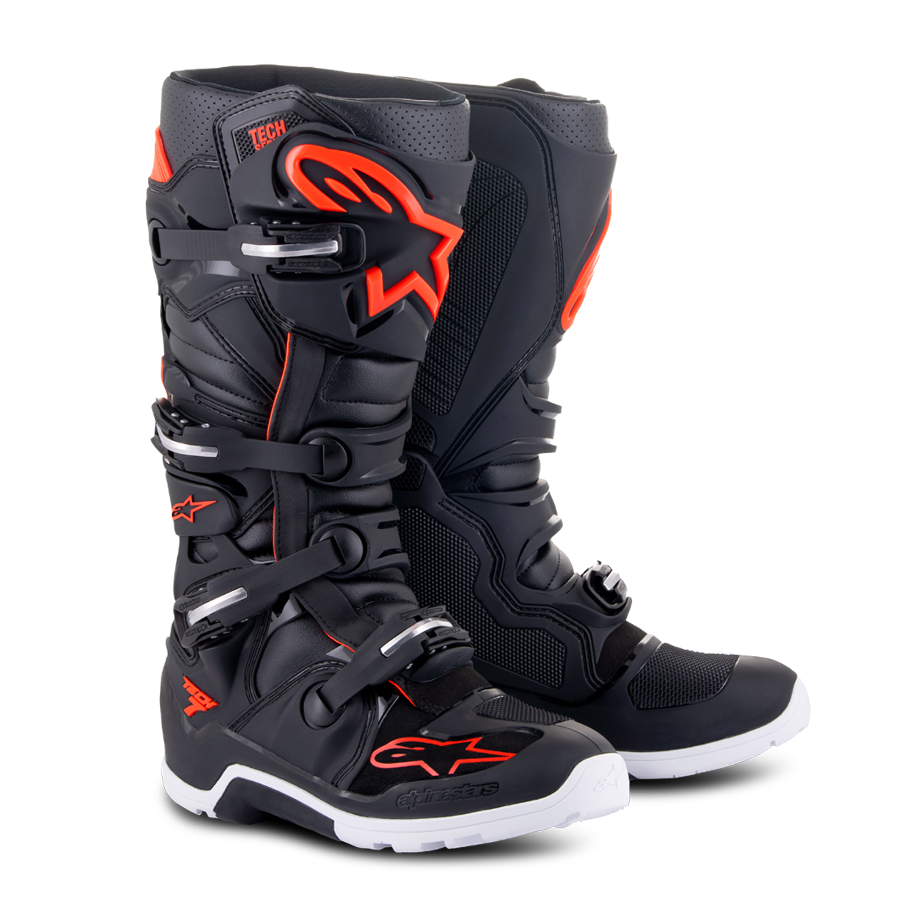 Alpinestars Botas de Enduro  Tech 7 Negro-Rojo Fluo