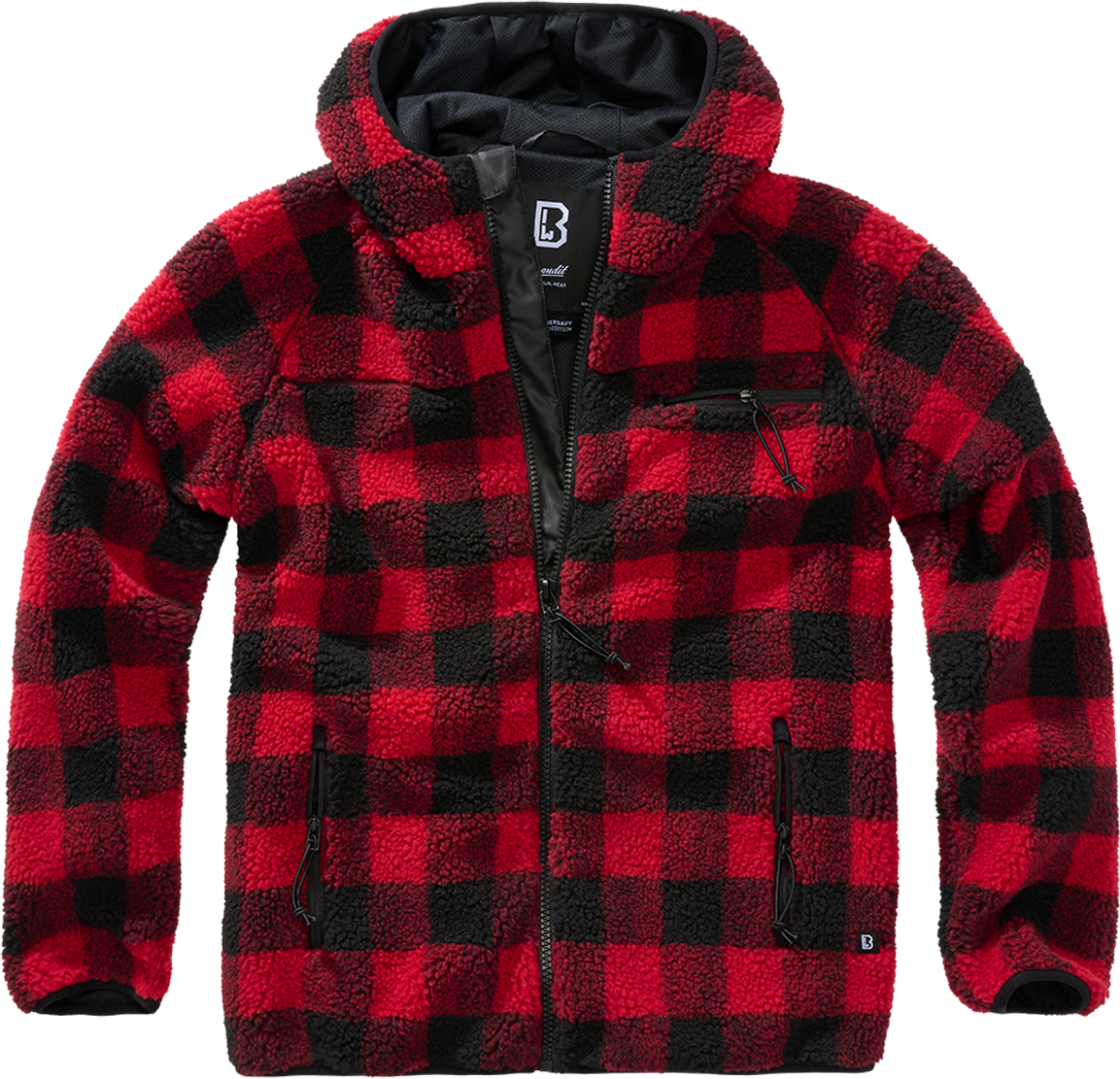 Brandit Chaqueta Polar  Worker Rojo-Negro