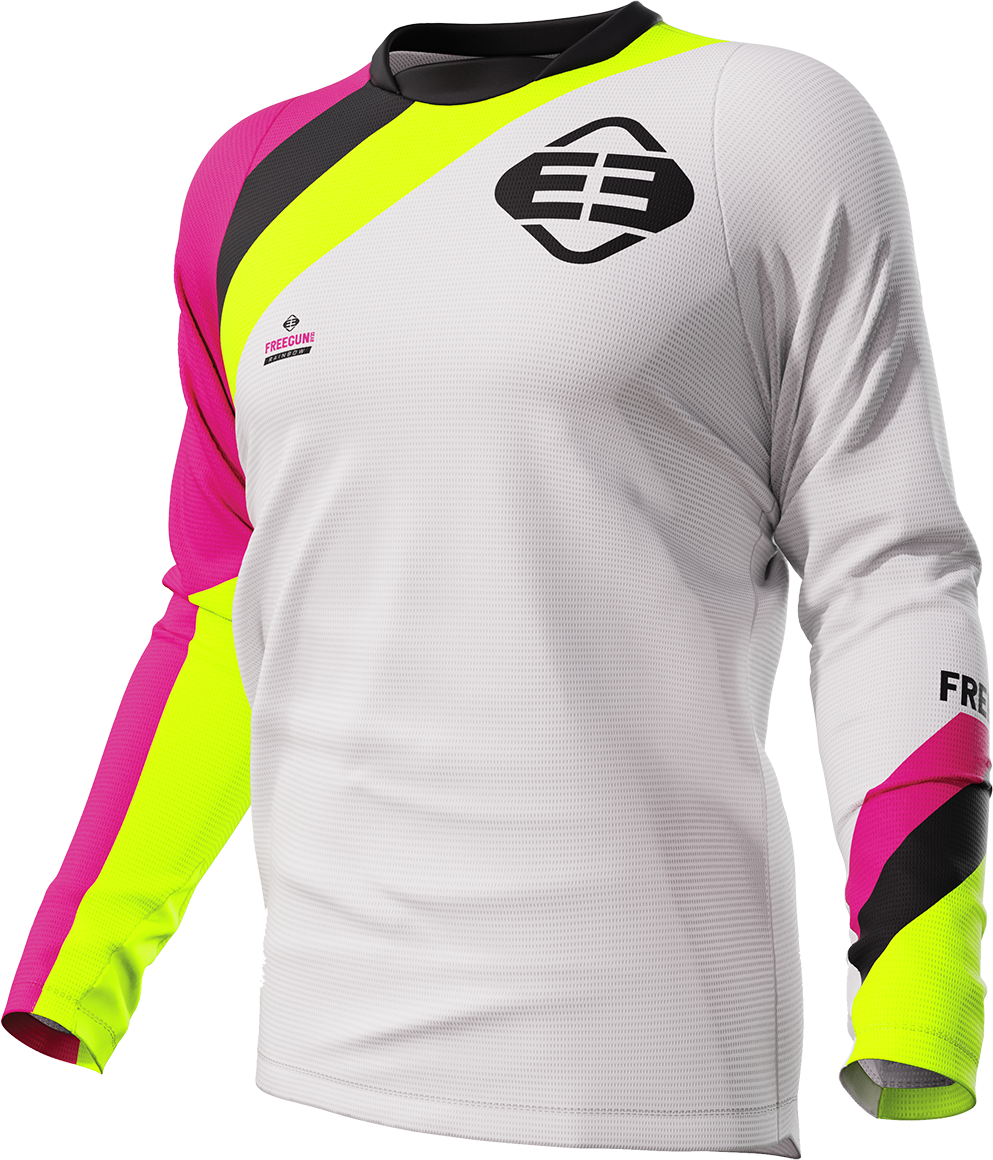 Freegun Camiseta de Cross  Devo Rainbow Blanca