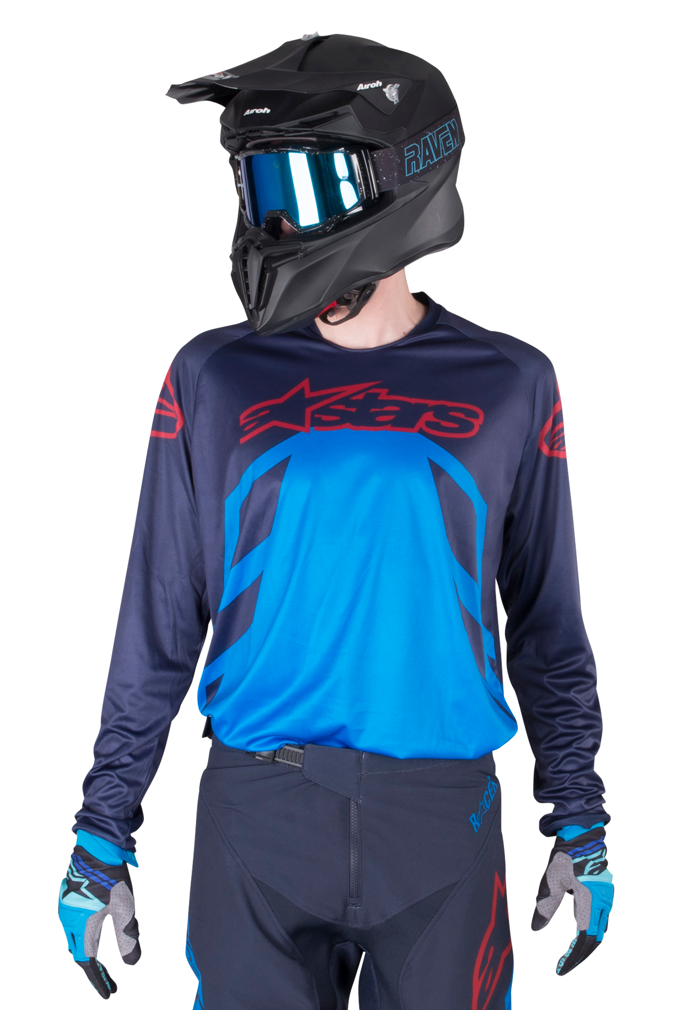 Alpinestars Camiseta de Cross  Racer Tech Compass Azul Marino-Azul