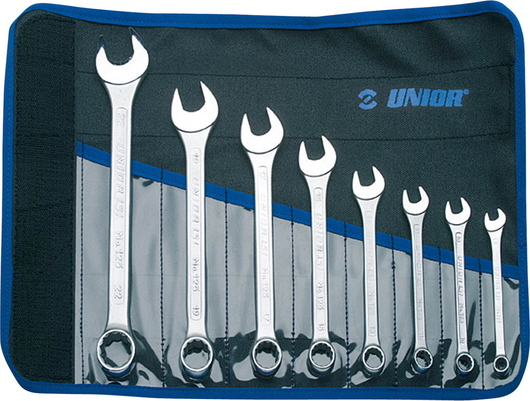 Unior Set llaves de boca  Modelo corto + funda de plástico 8-22 mm Unior Set llaves de boca  Modelo corto + funda de plástico 8-22 mm