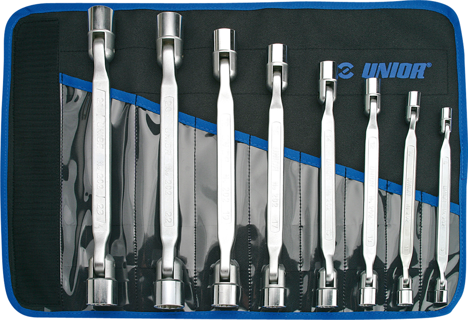 Unior Juego de llaves tubulares con forro de plástico  8-piezas Unior Juego de llaves tubulares con forro de plástico  8-piezas