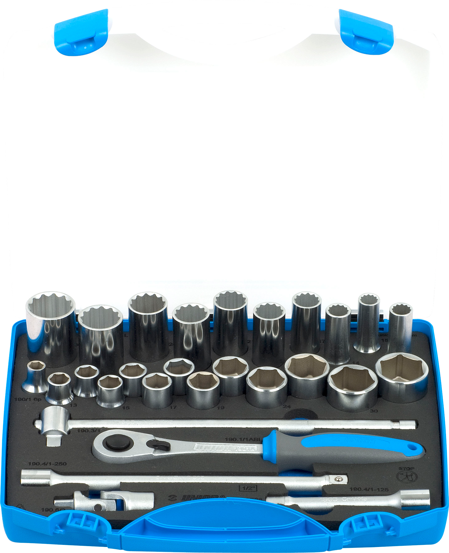 Unior Juego de Llaves de Vaso  en Caja 1/2" 28-Piezas Unior Juego de Llaves de Vaso  en Caja 1/2" 28-Piezas