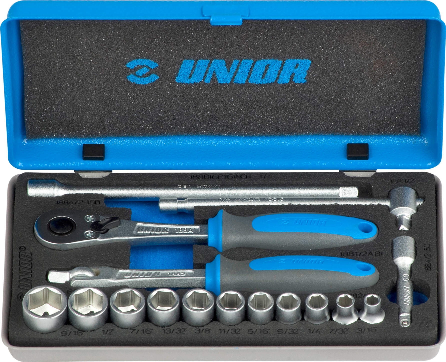 Unior Juego de llaves de vaso hexagonales  + estuche de almacenamiento 16-piezas Unior Juego de llaves de vaso hexagonales  + estuche de almacenamiento 16-piezas