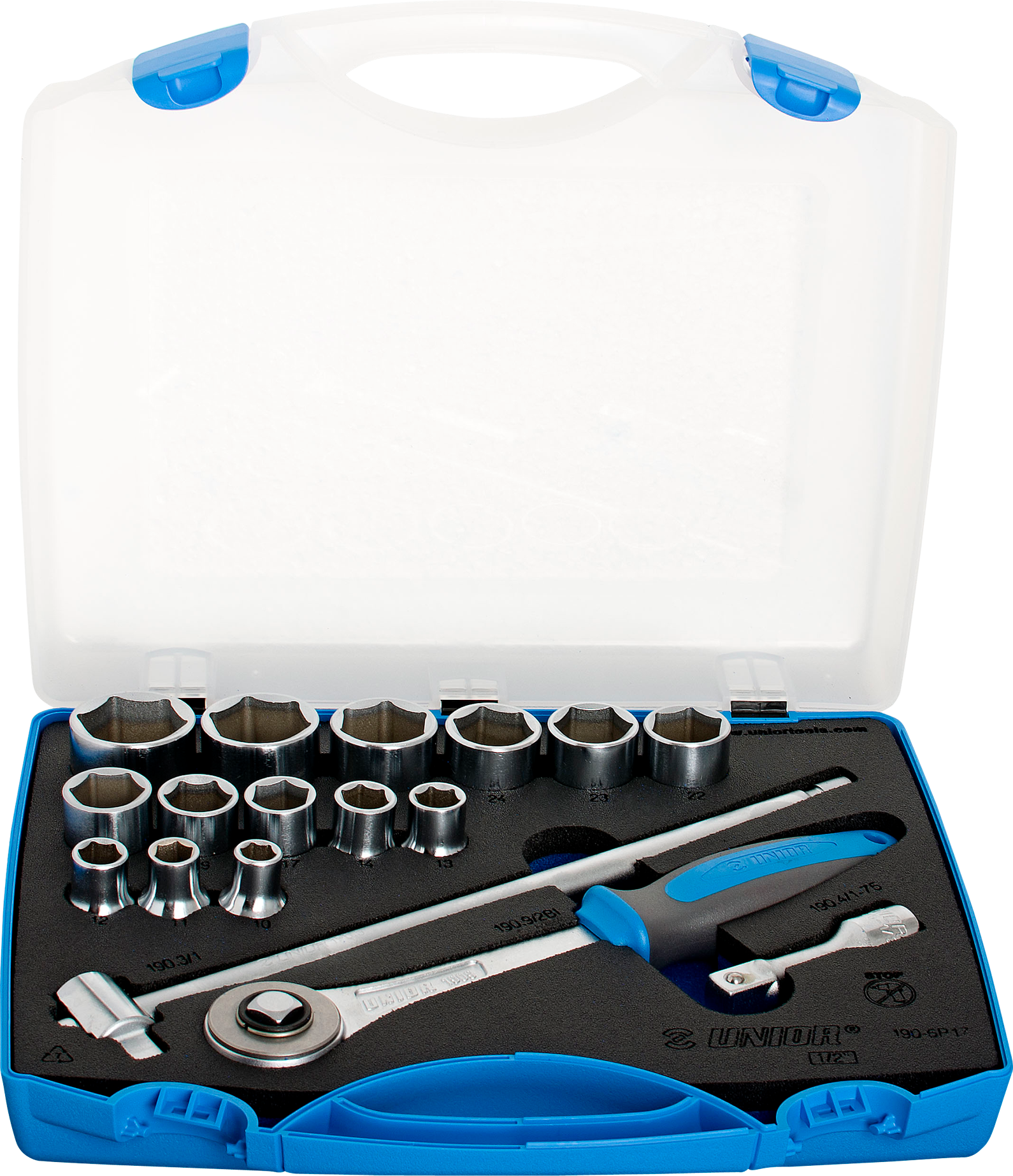 Unior Juego de llaves de vaso  con estuche 1/2" 17-piezas Unior Juego de llaves de vaso  con estuche 1/2" 17-piezas