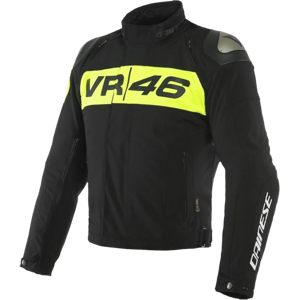 Dainese Chaqueta de Moto  VR46 Podium D-Dry Negro-Amarillo Fluo