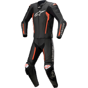 Alpinestars Mono de cuero  Missile V2 2 Piezas Negro-Rojo Fluo