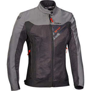 Ixon Chaqueta de Moto para Mujer  Orion Antracita-Gris-Rojo