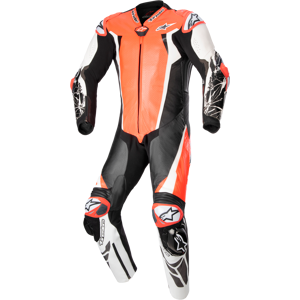 Alpinestars Traje de Moto  Racing Absolute V2 1 PC Piel Rojo Fluo-Blanco-Negro