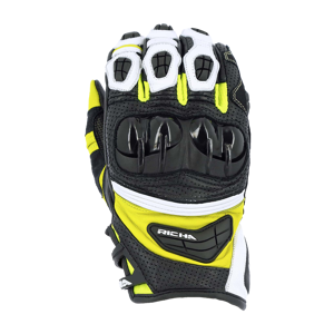 Richa Guantes de Moto  Stealth Negro-Blanco-Amarillo Fluo