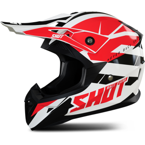 Shot Race Gear Casco de Cross Shot Pulse Revenge Blanco-Rojo-Negro