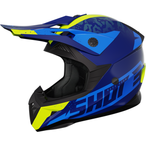 Shot Race Gear Casco de Cross Shot Pulse Airfit Azul-Amarillo Neón