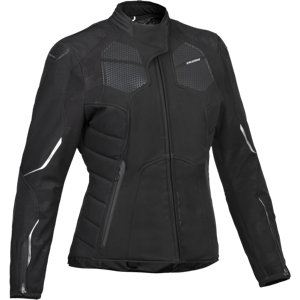 Ixon Chaqueta de Moto para Mujer  Cell Negro-Plateado