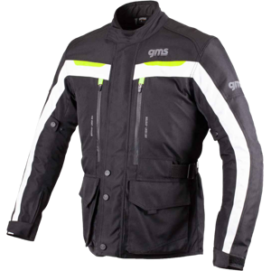 GMS Chaqueta de Moto  Gear Negro-Amarillo-Blanco