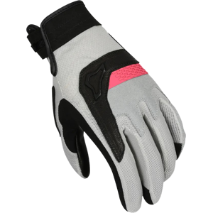 Macna Guantes de Moto Mujer  Congra Gris Claro-Negro-Rosa