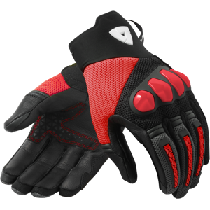 REV'IT! Guantes de Moto Speedart Air Negro-Rojo Neón