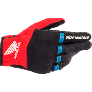 Alpinestars Guantes de Moto  Honda Copper Negro-Rojo Brillante-Azul