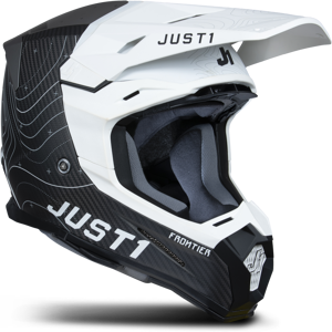 Just1 Casco de Cross  J22 C Frontier Blanco-Negro-Carbono