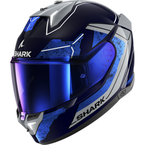 Shark Casco Integral  Skwal i3 Rhad Azul-Cromado-Plateado