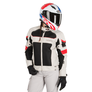 ON BOARD Chaqueta de Moto  Pack 3D-Air Mujer Gris-Negro-Rojo + Membrana Dry-B