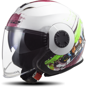 LS2 Casco Jet  OF570 SPRING Spring Blanco-Rosa