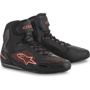 Alpinestars Zapatillas de Moto  Faster-3 Rideknit Negro-Rojo Fluo