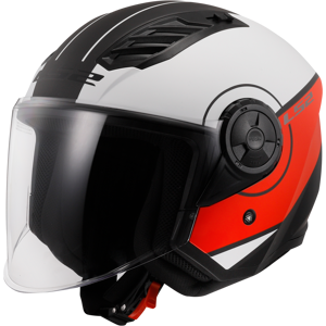 LS2 Casco Jet  OF616 Airflow II Blanco Mate-Rojo