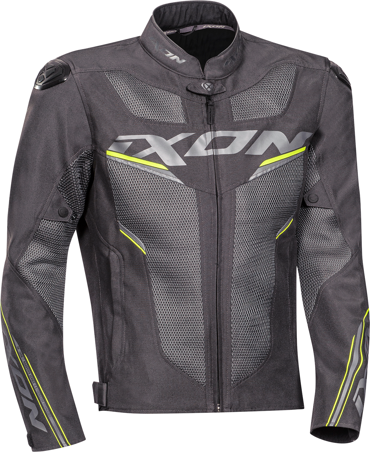 Ixon Chaqueta de Moto  Draco Negro-Gris-Amarillo Brillante