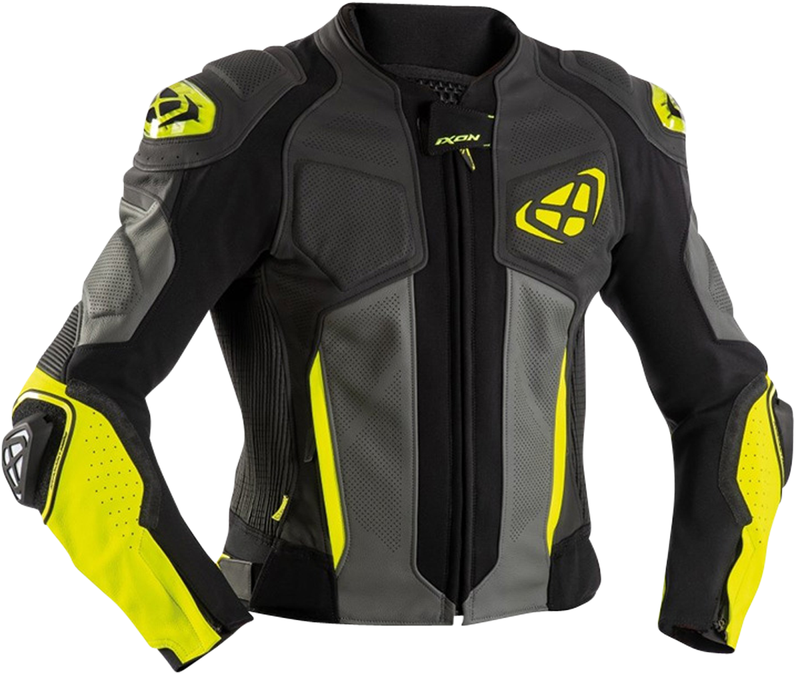 Ixon Chaqueta de Moto  Vendetta Evo Negro-Antracita-Amarillo