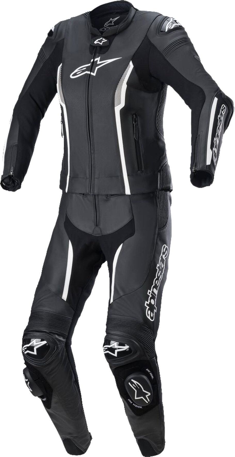 Alpinestars Mono de Cuero para Mujer  Stella Missile V2 2 Piezas Negro-Blanco