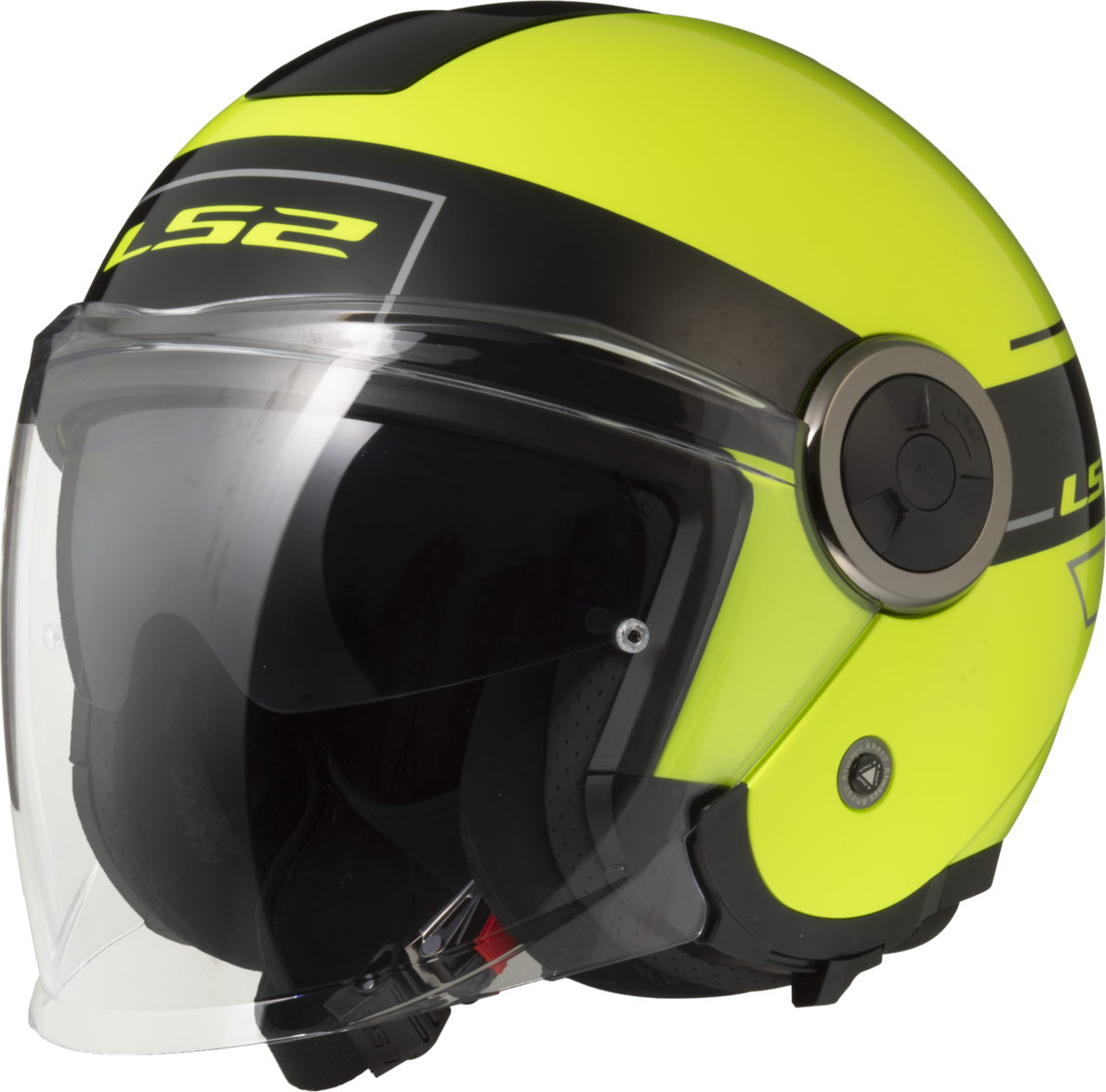 LS2 Casco Jet  OF620 Classy Negro Clásico-Amarillo Hi-Vis