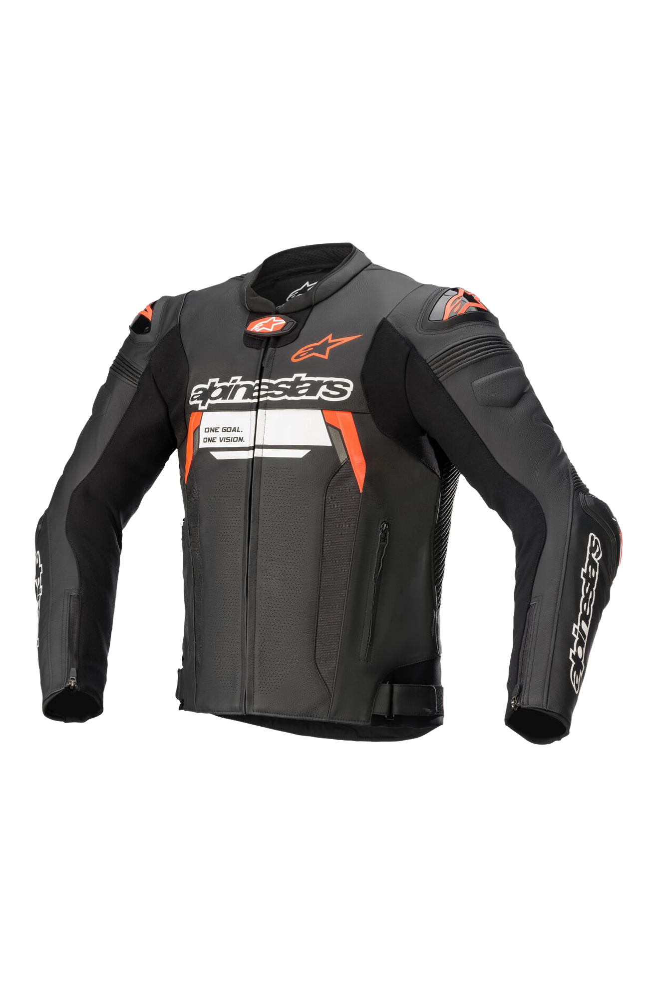 Alpinestars Chaqueta de Moto de Cuero  Missile V2 Ignition Negro-Rojo