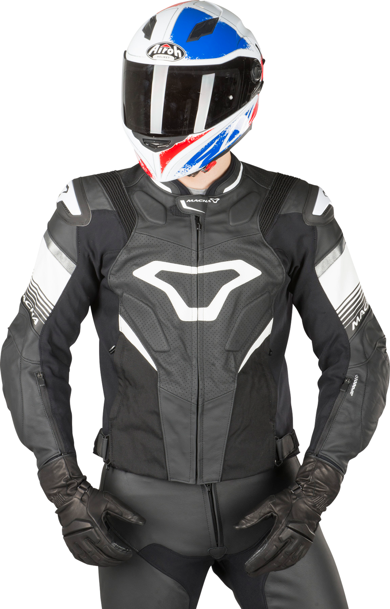 Macna Chaqueta de Moto  Ripper Negro-Blanco