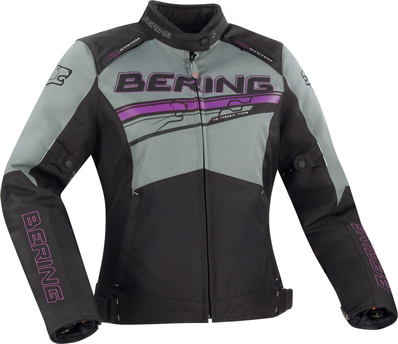 Bering Chaqueta de Moto  Lady Bario Negro-Gris-Fúcsia