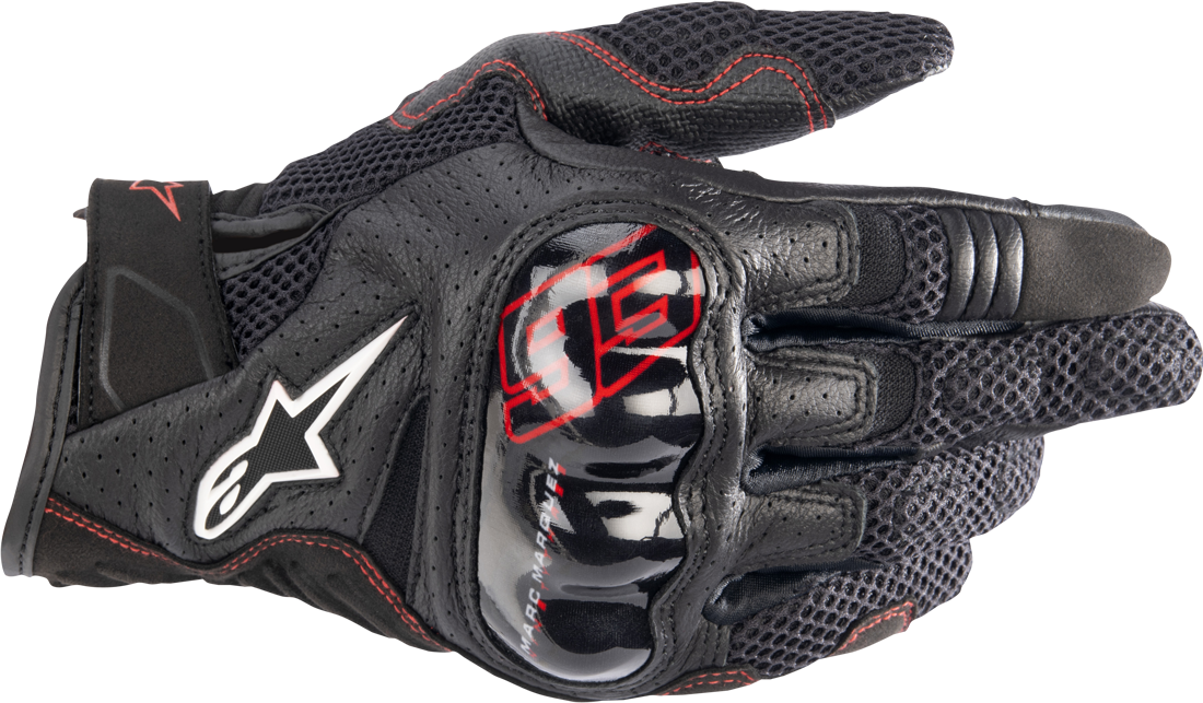 Alpinestars Guantes de Moto  MM93 Rio Hondo V2 Air Negro Asfalto-Rojo Brillante