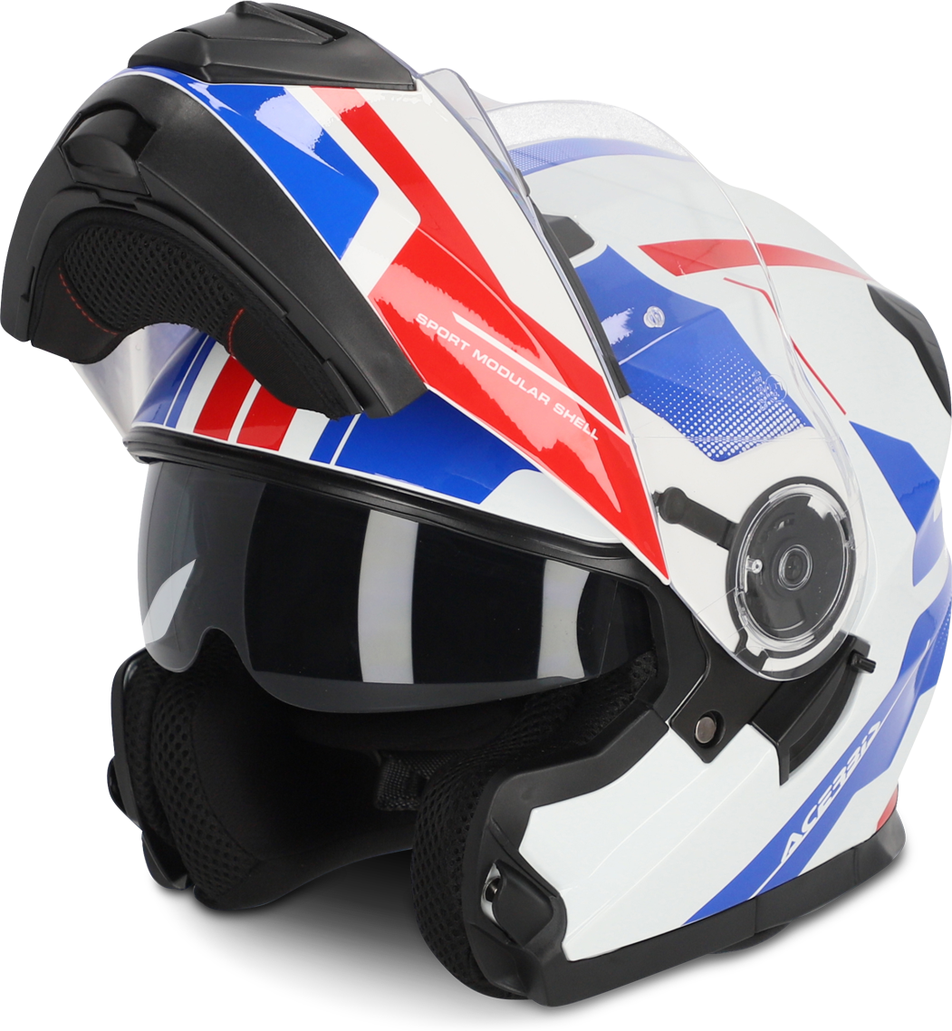 Acerbis Casco Modular  Serel Blanco-Azul-Rojo