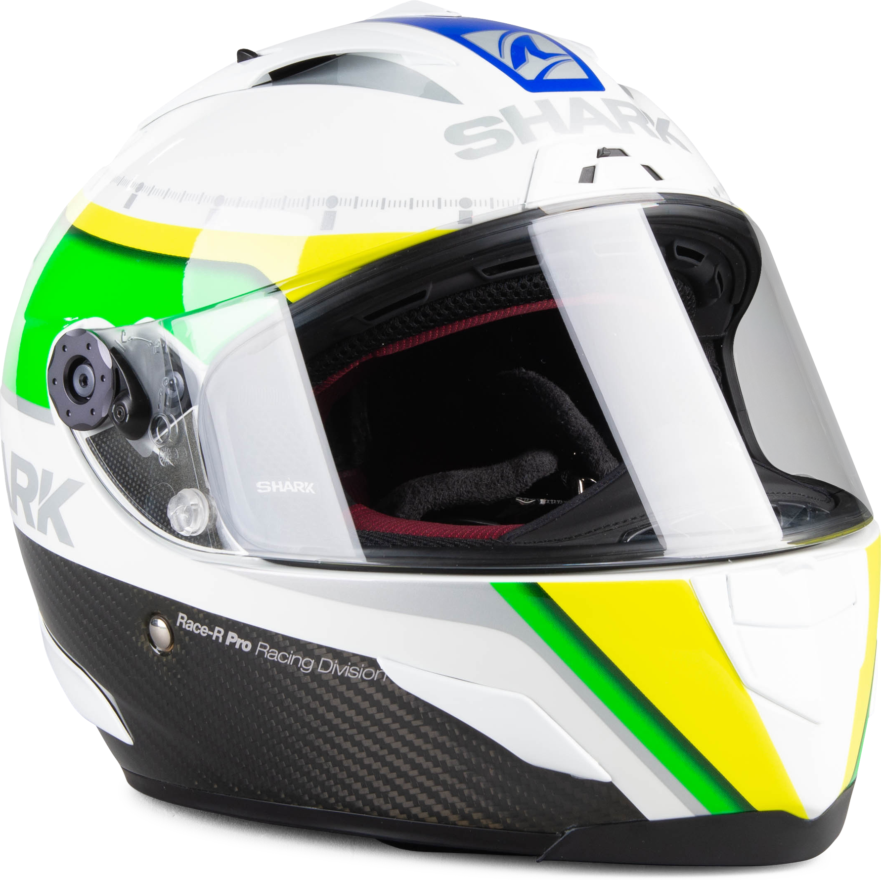 Shark Casco Integral  Racer Pro Carbon Racing Division Blanco-Verde-Amarillo