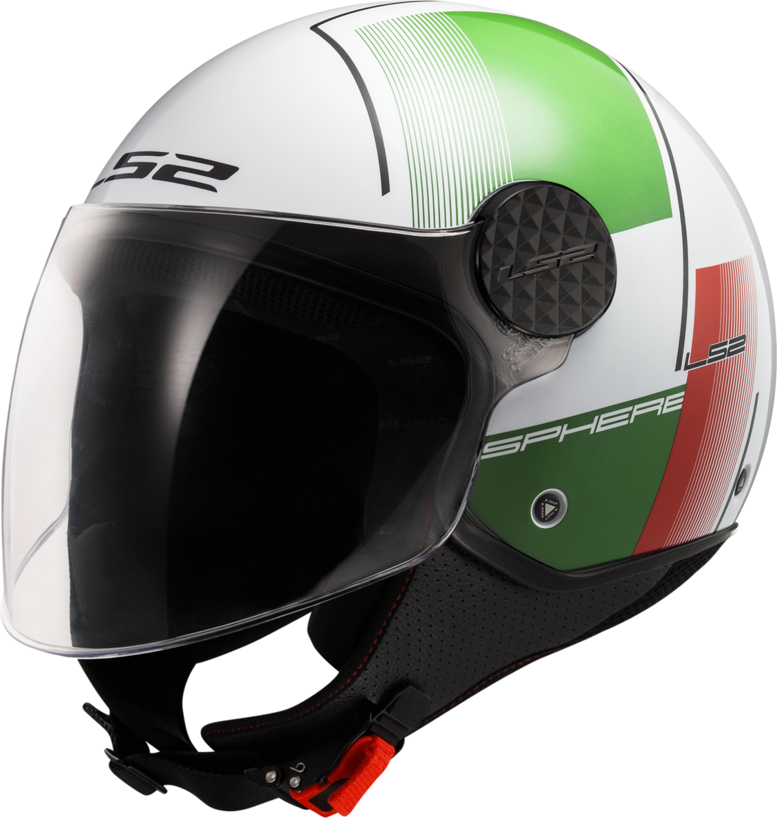 LS2 Casco Jet  OF558 Sphere Lux II Firm Blanco-Verde-Rojo