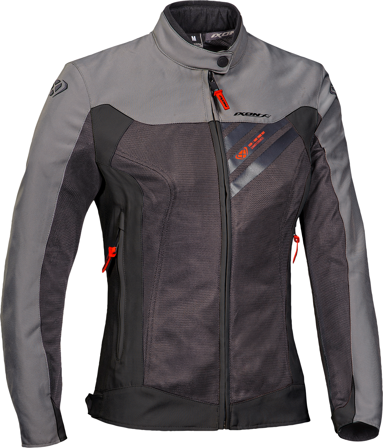 Ixon Chaqueta de Moto para Mujer  Orion Antracita-Gris-Rojo