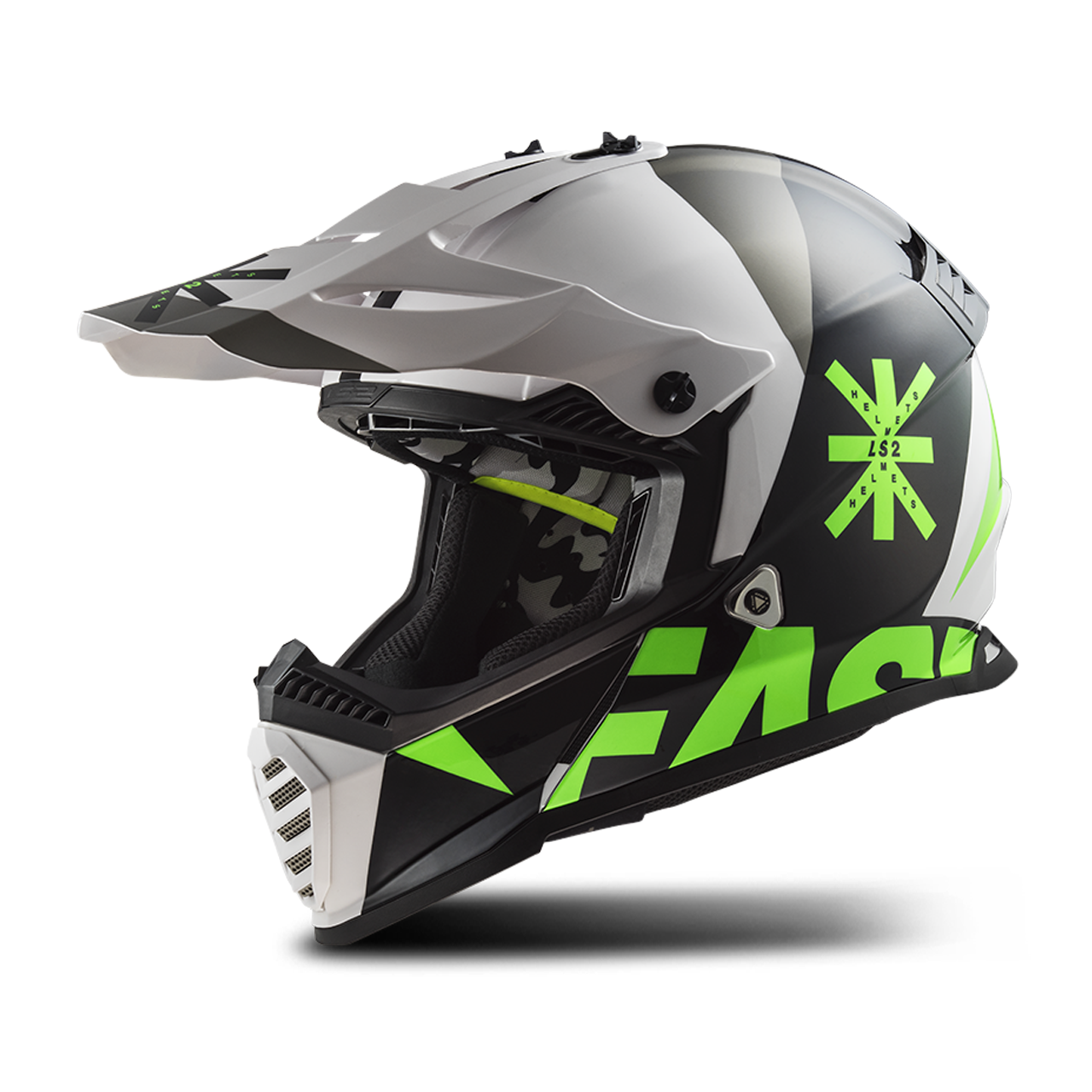 LS2 Casco de Cross  MX437 FAST EVO HEAVY Negro-Blanco