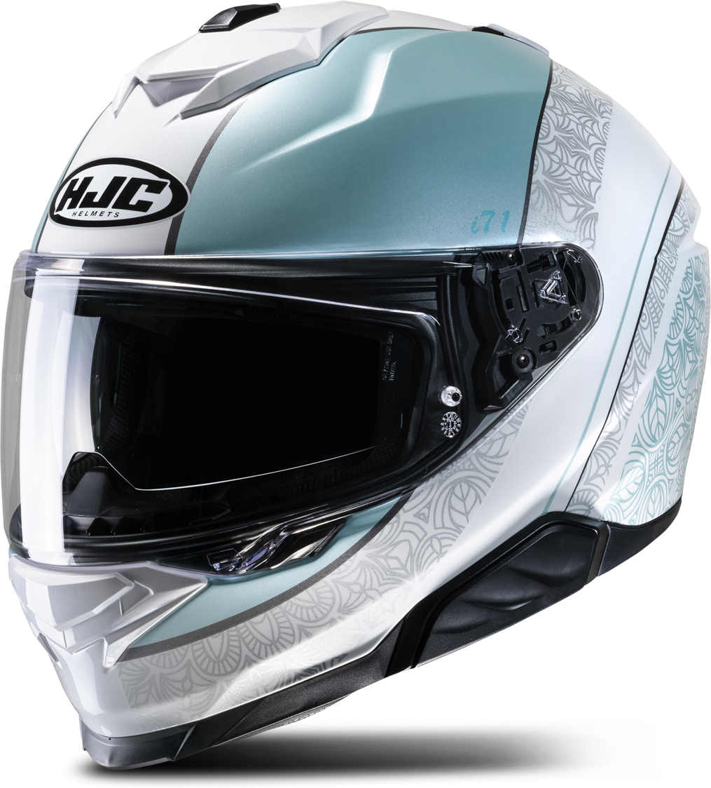 HJC Casco Integral  i70 Sera Blanco-Turquesa